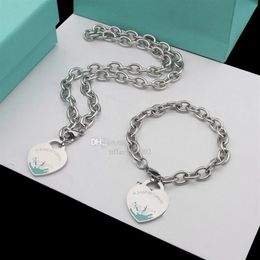 Femmes Hommes MOVE BRACELET Collier Goutte à goutte d'huile Coeur Ensembles de bijoux de créateur Anniversaire Cadeau de Noël 925 Colliers en argent Bracelets Wed248o