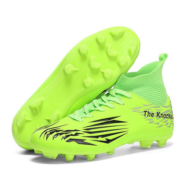 Botas de fútbol profesionales para hombre y mujer, botines de fútbol TF AG de caña alta, zapatos de entrenamiento para jóvenes, verdes, negros y blancos