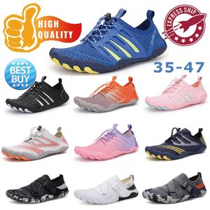 Mujer Hombre Zapatos de agua de respiración de secado rápido Zapatillas de deporte de playa Calcetines Zapatillas de deporte antideslizantes Piscina Casual GAI comodidad suave Zapatos atléticos rosa azul negro blanco