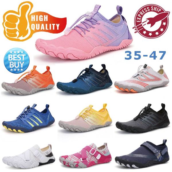 Mujer Hombre Zapatos de agua de respiración de secado rápido Zapatillas de deporte de playa Calcetines Zapatillas de deporte antideslizantes Piscina Casual GAI zapatos deportivos suaves y cómodos rosa azul