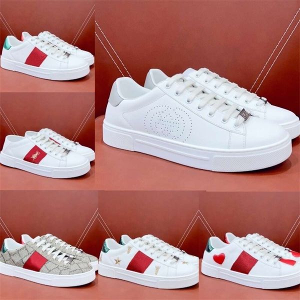 Chaussures pour hommes pour femmes Bee Ace Faire Casual Shoe avec boîte Sports Trainers Designer Tiger Broidered Blanc White Green Stripes Jogging Woman Wonderful Zapato 008