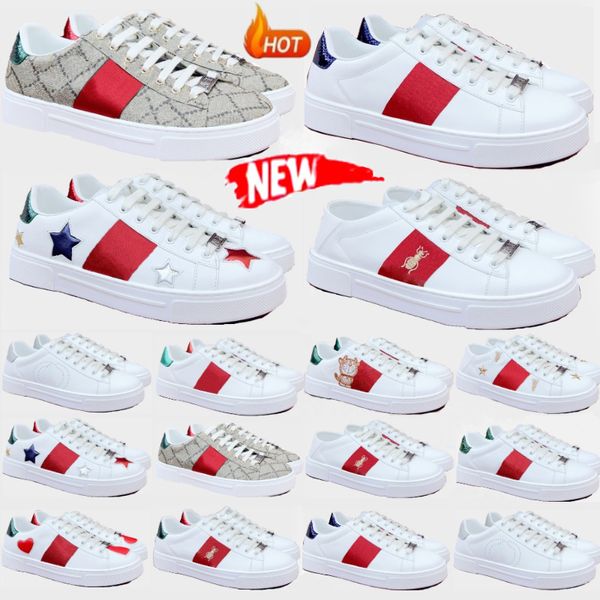 Zapatos para hombre para mujer Bee Ace zapatillas de deporte bajo zapato casual con caja entrenadores deportivos diseñador tigre bordado negro blanco verde rayas jogging mujer maravilloso zapato 888