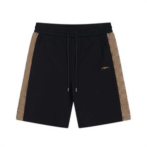 Shorts pour hommes de créateur de scénois de plage d'été coton plaid coton pantalon à cordon imprimé détendue