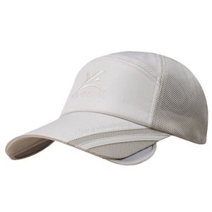 Femmes Hommes Summer Beach supplémentaire Masque en verre rétractable Sun UV Courir Golf Cyclisme balle de tennis à sec Fit Mesh Snapback Chapeau de pêche