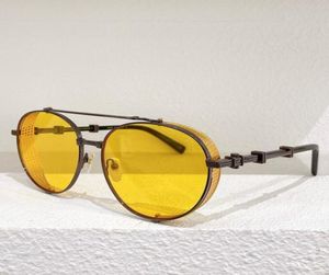 Lunettes de soleil pour hommes pour femmes, verres bruns ronds, maille métallique amovible, lunettes de fête classiques, pour hommes et femmes, taille 6016140, Designer1244843