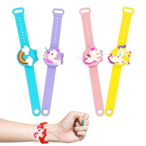 Womens Mens Polsband Siliconen Armbanden Vloeibare Zeepdispenser Geschenken Horloges Hand Sanitizer voor Dames Panda Flamingo Rainbow Donut 6 5xha F2