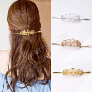 Womens Metal kapsel Lang haar vork uitgehold antieke vintage decoratieve stok haarspeld antieke barettes strass sieraden