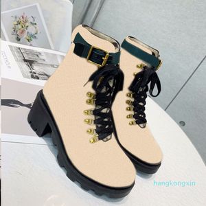 Botas tobilleras de motocicleta para mujer tacones zapatos occidentales Caballero Martin bota del desierto piel de oveja botines de moda de invierno para mujer zapatos