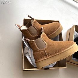 Femmes Neumel plate-forme bottes chaussures Chesut noir concepteur plat neige botte hiver confort femmes Bootie Putdoor baskets