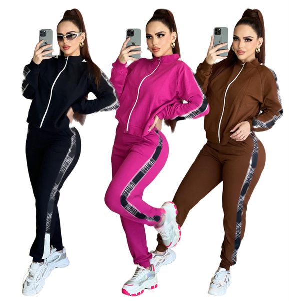 Femmes Outfit Survêtements Designer Tricoté Deux Pièces Ensembles Lettre Pull Pull Pantalon Occasionnel Costume Jogging Sportwear Vêtements Solide Biker Costumes