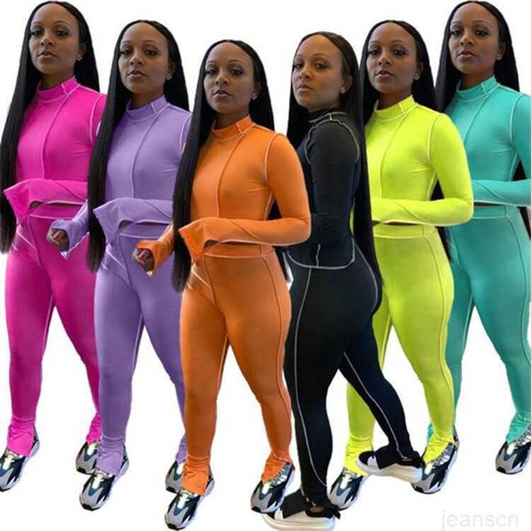 Tenues pour femmes survêtements à manches longues 2 pièces ensemble survêtement jogging sportsuit chemise leggings sweat pantalon costume vente Print Pencil meilleure qualité