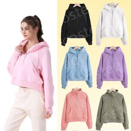 Dames oversized halve rits lululemens Scuba Hoodie Designer pak Yoga Wear Hoodie Sportjack met volledige ritssluiting Pullover Dames los vest Sweatshirt met lange mouwen