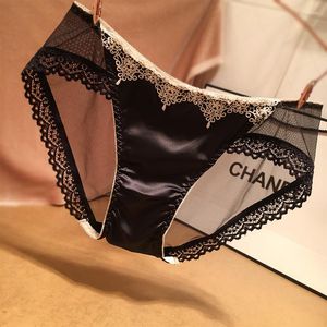 Femmes culottes 2 pièces somptueux Lingerie Sexy femmes dentelle taille basse solide slips dames sous-vêtements évider tentant Calcinha culotte