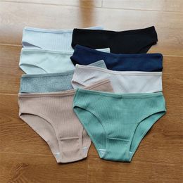 Dames slipje 3 stks/pack m-xxl eenvoudige geribbelde katoenbriefjes vrouwen pakken plus maat sexy dames comfortabele ondergoed pantys lingerie