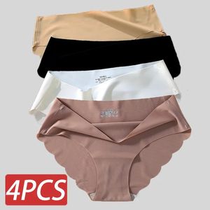 Bragas para mujer 4PCSSet Calzoncillos de seda sin costuras Sexy para mujeres Cintura media Cómoda Chica Panty Calzoncillos femeninos Mujer Lencería MXL 231021