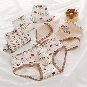 PAUGNE FEMANS 5 PCS FEMPELLES SOUS-WEARS Coton Coton sous-vêtements Candy Imprimé mignon Sous-vêtements Breatchs Womens Underwear 230331