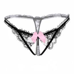 Womens Slipje Leuke Boog Kant G-String Sexy Vrouwen Onderbroek Kralen Thong Ondergoed Voor Women1277Y