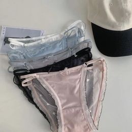 Dames slipje voor meisjesriem vrouwen ondergoed onderbroek mesh -briefs traceloze vrouwelijke lingerie kant satijnen string