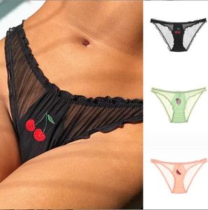 Femmes culottes Meetr Sexy dentelle Lingerie séduit taille basse fruits broderie pure slips sans couture doux livraison directe Ot7Ma