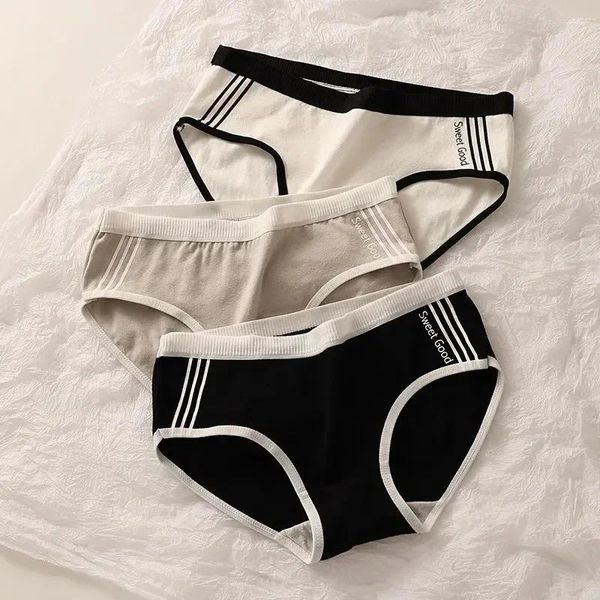 Femmes culottes sous-vêtements femmes coton entrejambe taille moyenne sans trace sexy japonais sport style filles respirant caleçon simple lingerie