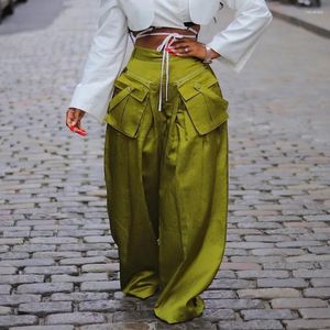 Pantalon féminin d'automne hivernalité couleur solide satin femme décontractée polyvalente