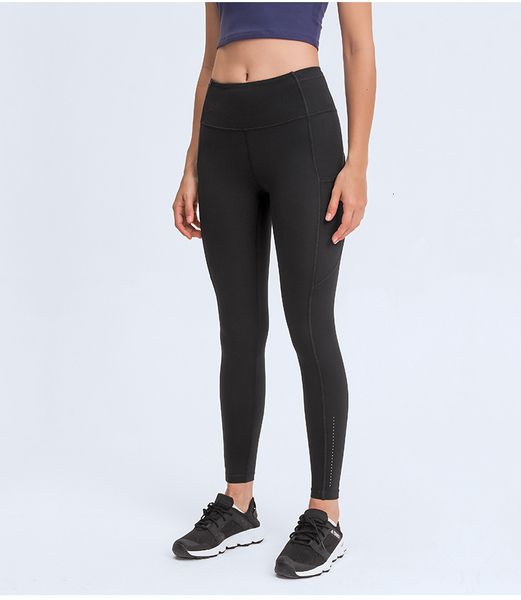 Pantalon féminin capris poches latérales sportives pleine longueur de haute hauteur