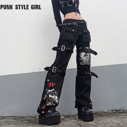 Damesbroeken capris gothic emo alt vracht techwear hippie baggy jeans mom goth punk zwarte denim broek cyber y2k academische donkere kleding 230609 161
