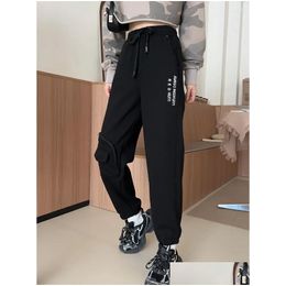 Pantalons pour femmes Capris Leggings courts et recadrés pour femmes au printemps 2024 taille haute coupe ample minceur sport décontracté drop livrer ot0bq