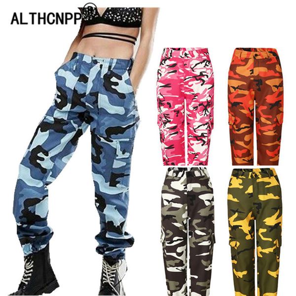 Pantalon féminin Capris Streetwear Camouflage Hip Hop Cargo Femmes hautes Pantalons de survêtement