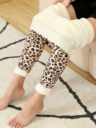 Femmes Pantalons Capris SVOKOR Hiver Chaud Pantalon Femmes Imprimé Léopard Velours Épaissie Leggings Sexy Mince Taille Haute Pantalon ColdResistant Crayon Pantalon 230313