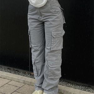 Damesbroek capris vintage vrachtbroek baggy jeans dames mode 90s streetwear zakken brede been hoge taille rechte y2k denim broek overalls 221007