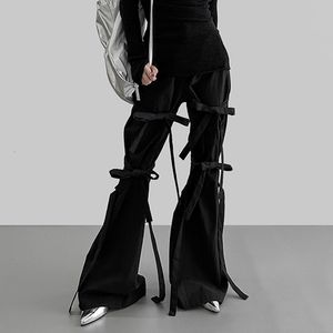 Pantalons pour femmes Capris Y2k coréen Streetwear Vintage noir gothique pantalon droit jambe large jean esthétique Baggy taille haute Flare femmes vêtements 230905