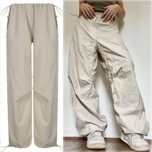 Pantalon femme Cordon Y2k Cargo Jambe Large Baggy Pantalon Couleur Unie Taille Basse Pantalon De Survêtement Oversize 2024 Été Streetwear Femmes Vêtements