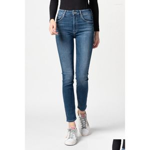 Womens Broek Moeder Dezelfde Paragraaf Hoge Taille Negen-Punt Hoge-Elastische Voet Billen Afslanken Jeans Vrouwen Drop levering