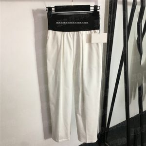 Pantalones de mujer Pantalones de chándal Pantalones con correas de letras Pantalones deportivos casuales delgados elásticos de cintura alta