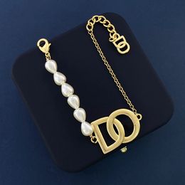 Dames Parel Armbanden Ontwerper Ketting Armband Luxe Gouden Sieraden Bruiloft Dame Charm Armbanden Meisjes Manchet Kralen Armband Bangle 236303C