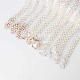 Chaîne de taille perle femme Version coréenne Rhinestone Pearl Decorative Belt Sweet Robe Elastic Bell Wholesale