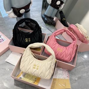 Womens Pink Designer Cleo Bag Miui Satchel Tote Wander Matelasse Onderarm Hobo Luxe echt leer met schouderband Clutch Miumiu Portemonnees Crossbody Bags