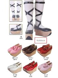 Womens Platform Hoge Hak Pompen Sandalen Cross-bandjes Lolita Cosplay Creepers Japanse Harajuku Schoenen Hobbelpaard 240115