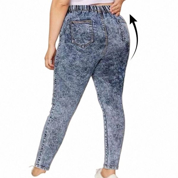 Femmes Plus Taille Jeans 5XL 4XL Strechy Taille élastique Denim Pantalon Casual Big Butt pour les femmes hautes Mom Jeans ouc459 29uW #