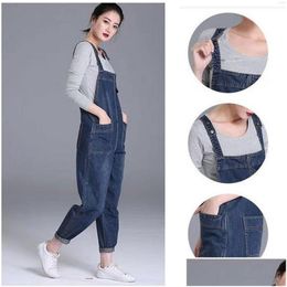 Jumpsuits de talla grande para mujeres Rompers OC580M09 Ropa de entrega de caída de mezclilla de cuatro temporada Dhme2