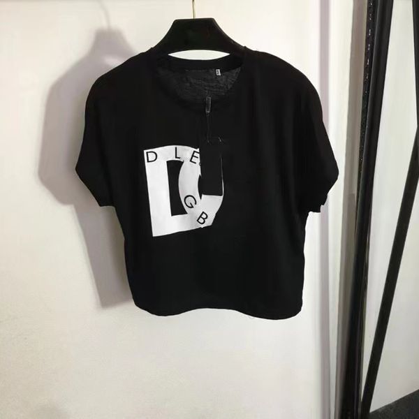 Femmes Plus Taille T-shirt Designers T-shirts Mode Femmes Nouvel alphabet imprimé Pin rentré Taille Style court Crop Tops à manches courtes Dames Top Robe Blanc Noir