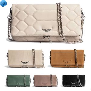 Femmes Pochette Rock Swing Your Wings Pochettes Hommes Designer Cuir Rabat Classique Gym Cross Body Sac Luxurys Zadig Voltaire Wing Chain Tote Sacs à main6