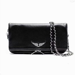 dames Pochette Rock Swing Your Wings Zadig Voltaire tas heren klassieke tote handtassen Crossbody designe echt leer luxe schouder clutch zilveren ketting tas5