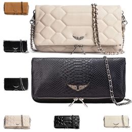 dames Pochette Rock Swing Your Wings Zadig Voltaire tas heren klassieke tote handtassen Crossbody designe echt leer luxe schouder clutch zilveren ketting tassen6