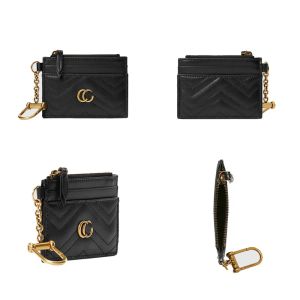 Pochette pour femme Marmont Portefeuilles à glissière Luxurys Designer Titulaire de la carte Porte-monnaie Clé Mode Cartes Pièces de monnaie Portefeuille de poche en cuir Mini porte-monnaie