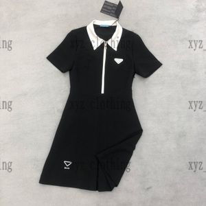 femmes pra polo robes nouvellement designer robe de sport triangle logo jupes à manches courtes broderie jupe été lettre taille revers C xyz2023