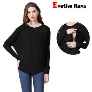 Vêtements enceintes enceintes Top allaitement t-shirt Gernité Black Tees Spring Automne Shirt L2405