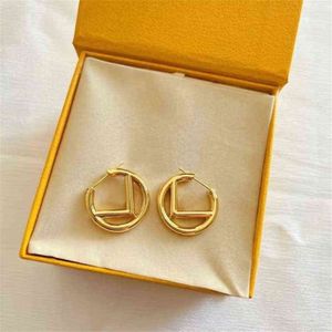 Femmes Premium or boucle d'oreille concepteur boucle d'oreille marque de luxe lettre Design F boucles d'oreilles mode bijoux 252W