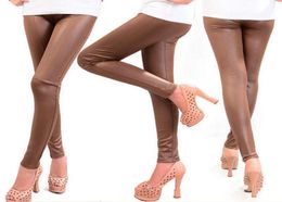 Pantalon en cuir PU pour femmes, Leggings taille haute élastique, ne se fissure pas, Slim, pantalon polaire, Fashion7352946